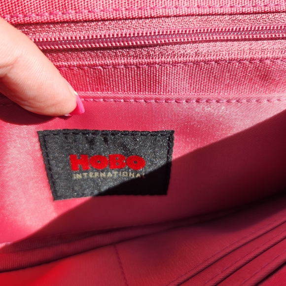 HOBO Pink Leather Wristlet Clutch with Buckle - Picture 6 of 7